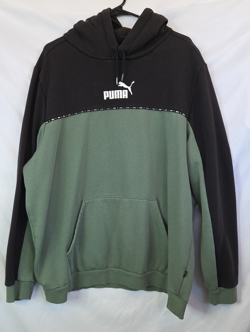 Puma Black and Olive Green Pullover Hoodie